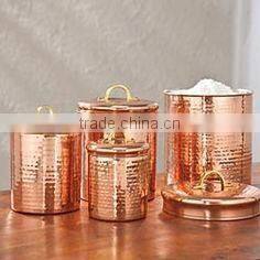 Kitche canisters, Rose gold color copper canisters, elegant copper canisters, copper jars,decorative canisters for kitchen