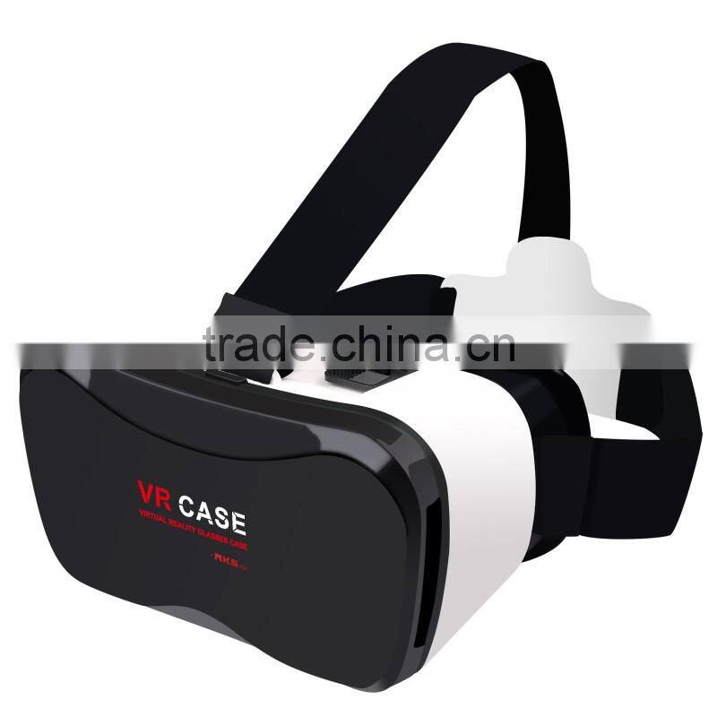 Fashion Style VR case 2 Generation Virtual Reality 3D glasses for IOS and android phone with gamepad