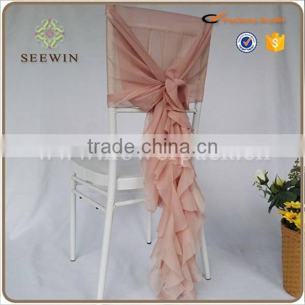 Chiffon Ruffled willow Chair Sash us.