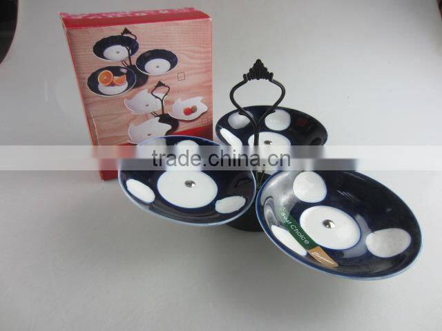 Glazed ceramic cake stand with color box in stock