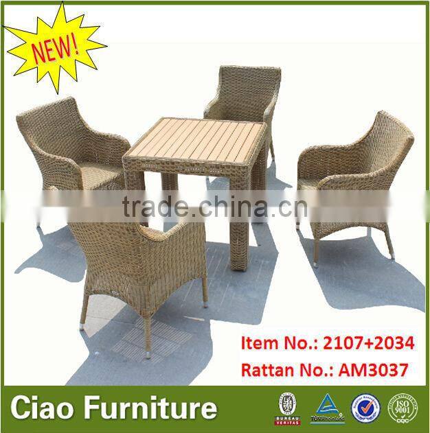 outdoor rattan furniture resturant chair aluminum garden dining chair