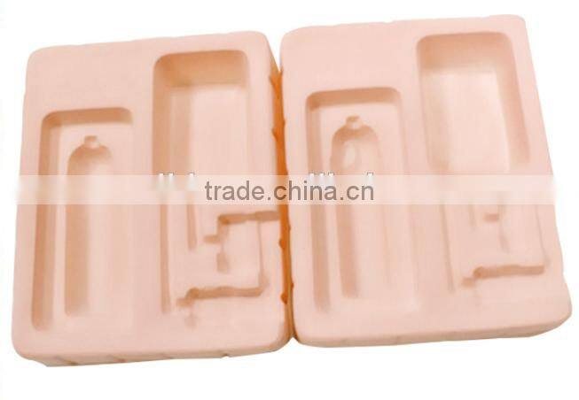 hot sale biodegradable plastic flocking cosmetic packaging blister tray