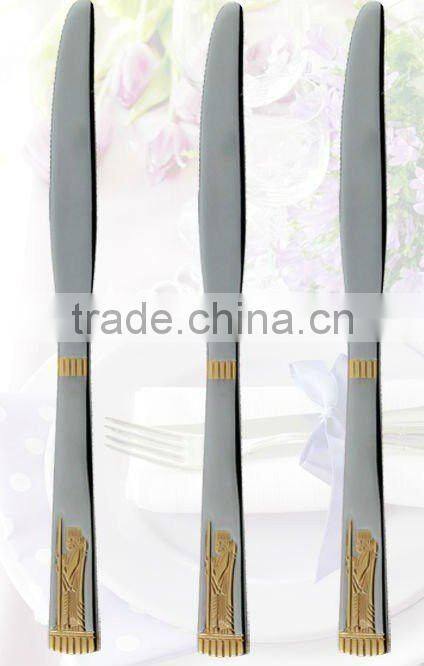 Golden plated SS430 material silver spoon knife and forkwith high quality and elegant design