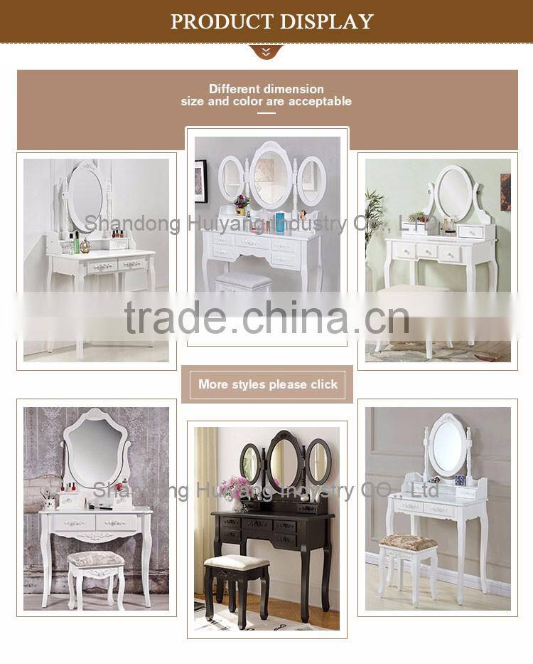 Custom wooden bedroom dressing table with stool