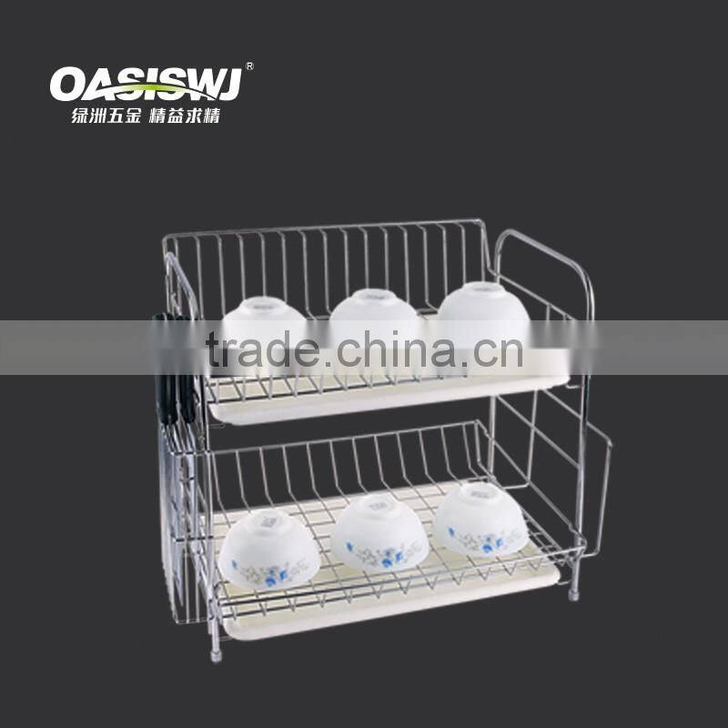 Kitchen Accessories Durable Stainless Steel 2 tiers Dish Drying Racks