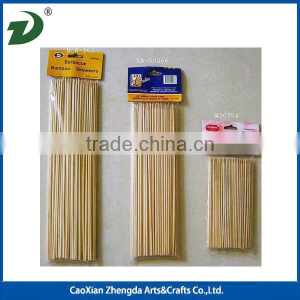 Wholesale flexible round bamboo stick high quality bbq bamboo sticks ,green flat pick