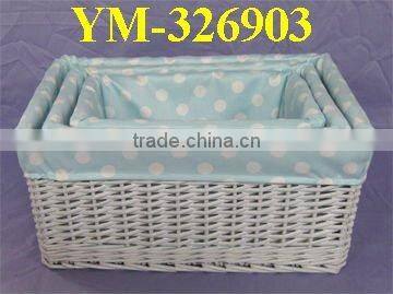 white rectangular wicker storage baskets