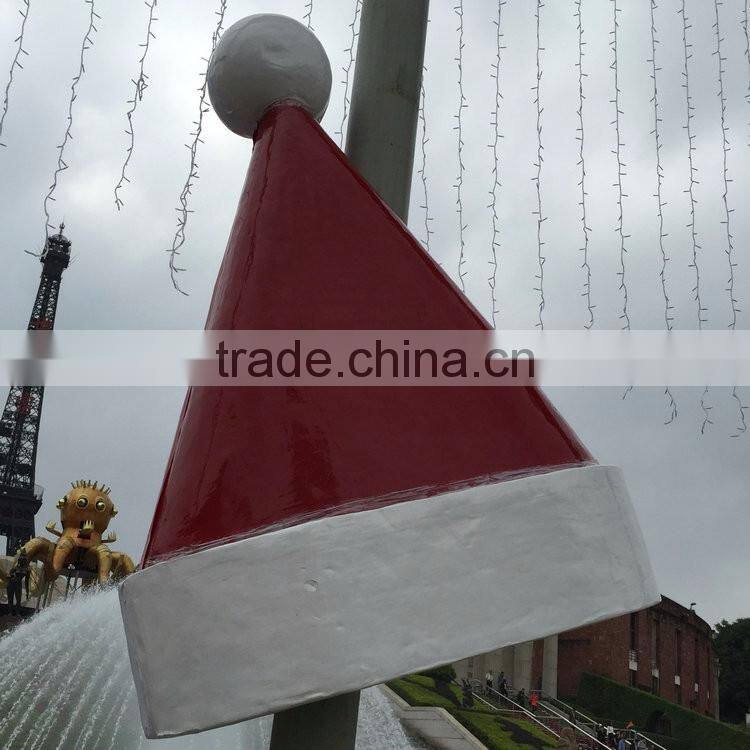 Outdoor FRP Christmas hat decoartion