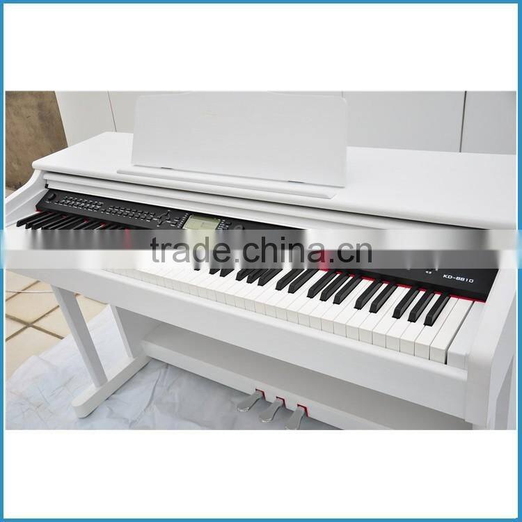 White color 128 notes polyphony 88 key digital piano with hammer action keyboard