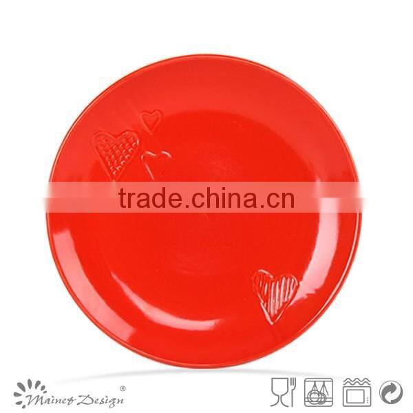 16pcs Embossed Heart Design Ceramic Stoneware Dinnerware Set