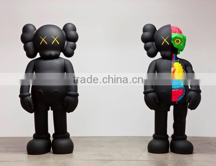 alibaba promotion high quality fiberglass kaws life size cartoon statue