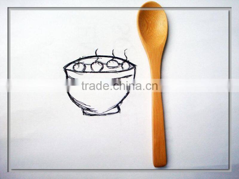 Outdoor picnic portable wooden bamboo spoon,hotel or dining room disposable spoon