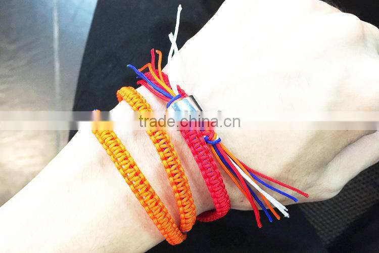 red white blue orange color cord handwoven macrame wrap bracelet braided friendship bracelet