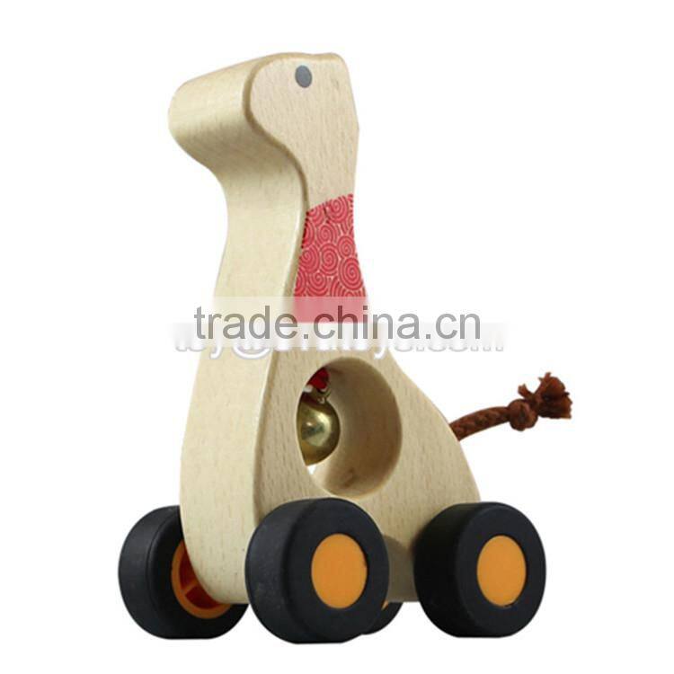 Best design cartoon elephant wooden baby toy car W04A040