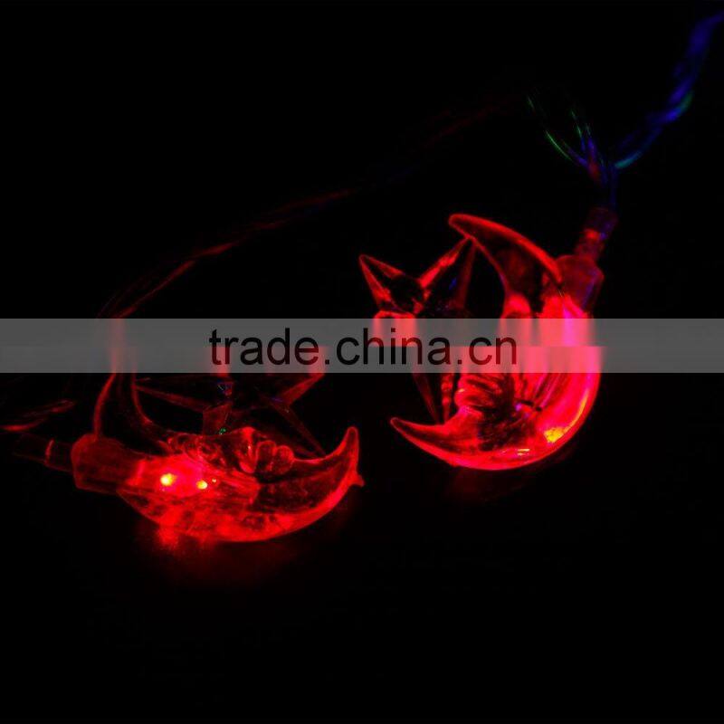New 2016 Hot 4M/20LED AC110V~220V RGB Moon Star Waterproof LED String Light Christmas Lights