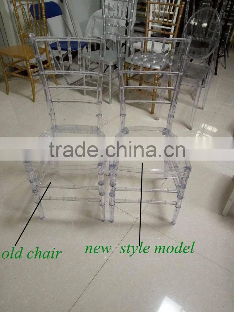 new design model transparent swivel crystal chiavari chair made by resin
