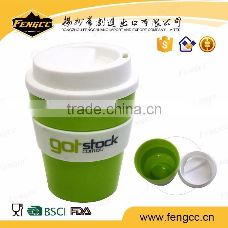 Eco-Friendly double layer Creative Wide Mouth coffee cup plastic