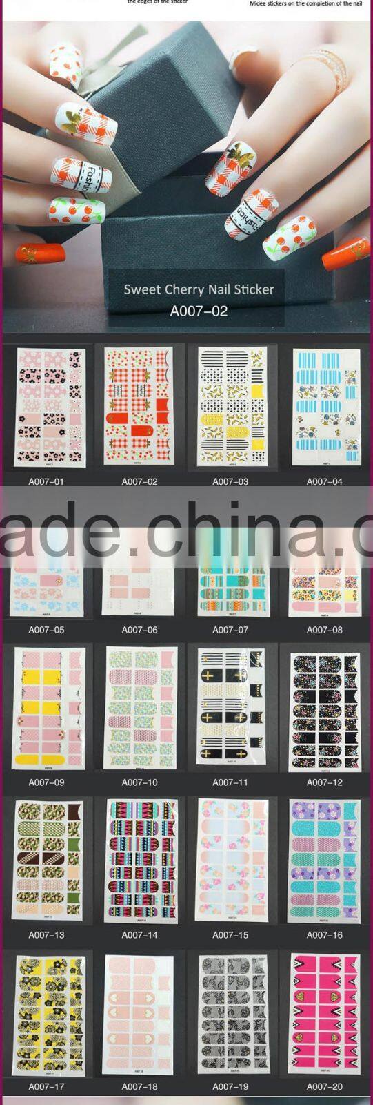 New Air French Fresh Style Nail Art Sticker Colorful Shining Transfer Nail decal/wraps