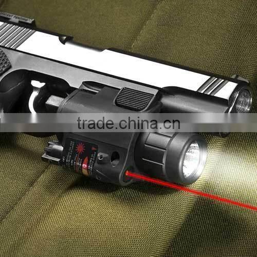 Lightweighted Plastic housing red laser sight and 200 lumens CREE Q5 LED flashlight combo