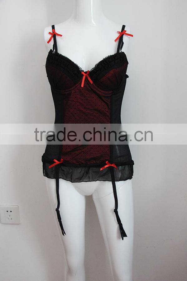 Butterfly knot girl nighty sexy night lingerie corset for ladies and girls