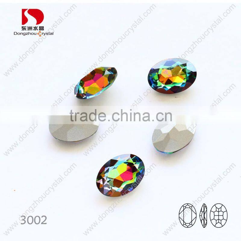 Colors oval loose sew on crystal fancy stone for jewelry making