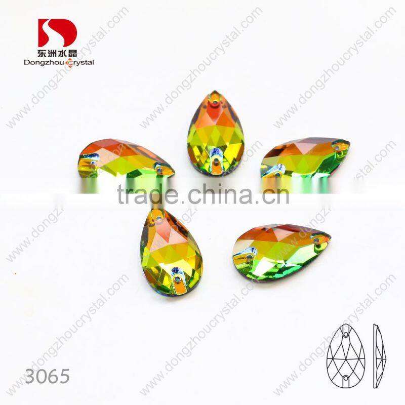 Flat back VM001 color crystal stones,with holes sewing on crystals/rhinestone for beautiful ornament