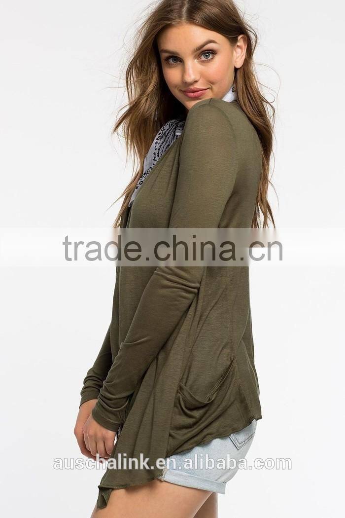 latest design ladies long sleeve open front cardigan factory price