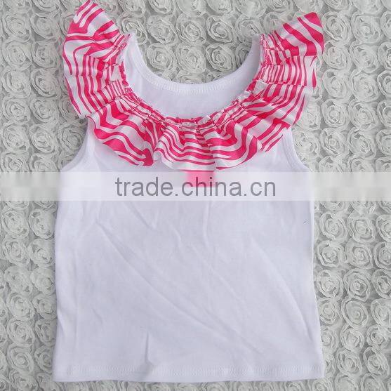 eye-catching girls fancy short tops with ruffles of diverse colors
