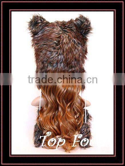 2012 LADY'S NOVELTY FAUX FUR BEANIE CAT EARS