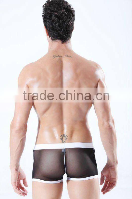 Wholesale men's sexy picture sheer mens underwear boxers nylon boxer shorts for men colorful panties