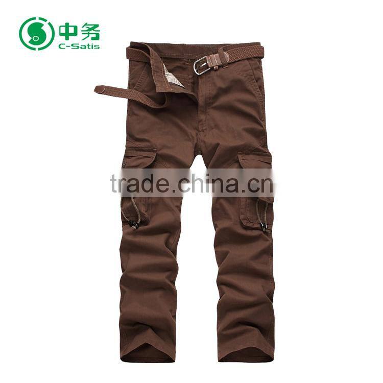 New Design Comfortable Multi Pockets 100% Cotton Mens Cargo Trousers for Wholesale