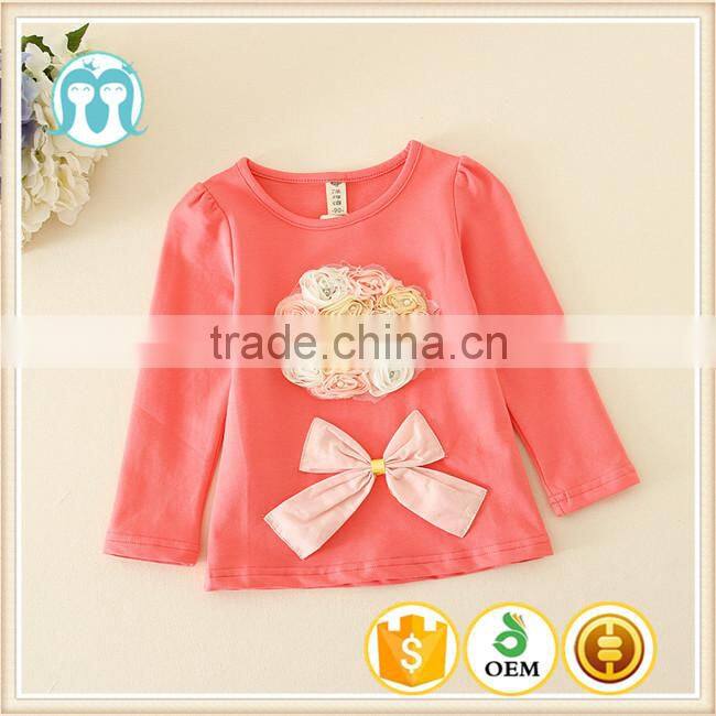 Fall and winter in stock 2015 children's clothing t-shirts for girls Cartoon undershirt tops 5pcs/lot 100-140 Kids clothes