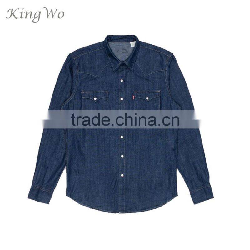 New design casual indigo denim shirt for men