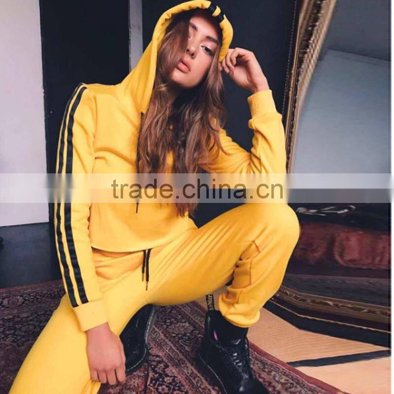 Latest Fashion Clothing Streetwear Sportswear Plain Hoodies Long Pants 2 Piece Set Tracksuit