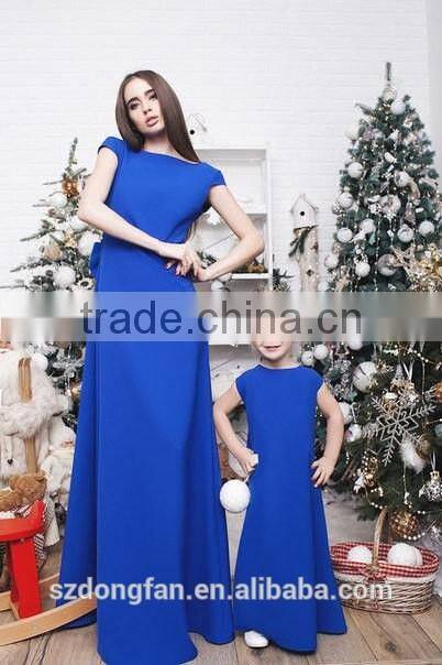 2017 Hot Selling Mother And Daughter Matching Dresses Baby Long Frocks Prom Dress Long Party Frock Designs