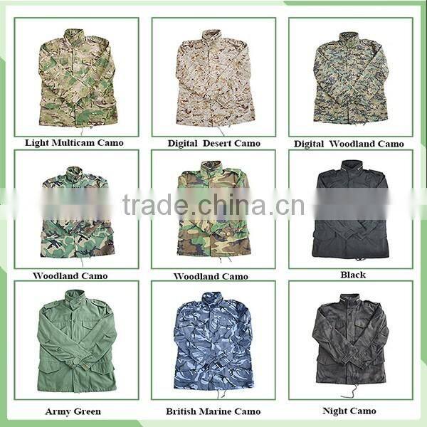 Manufacture Camo Military uniforms Coat Cold weather man's field American M65 Army Jackets M65 Field jacket with Lining