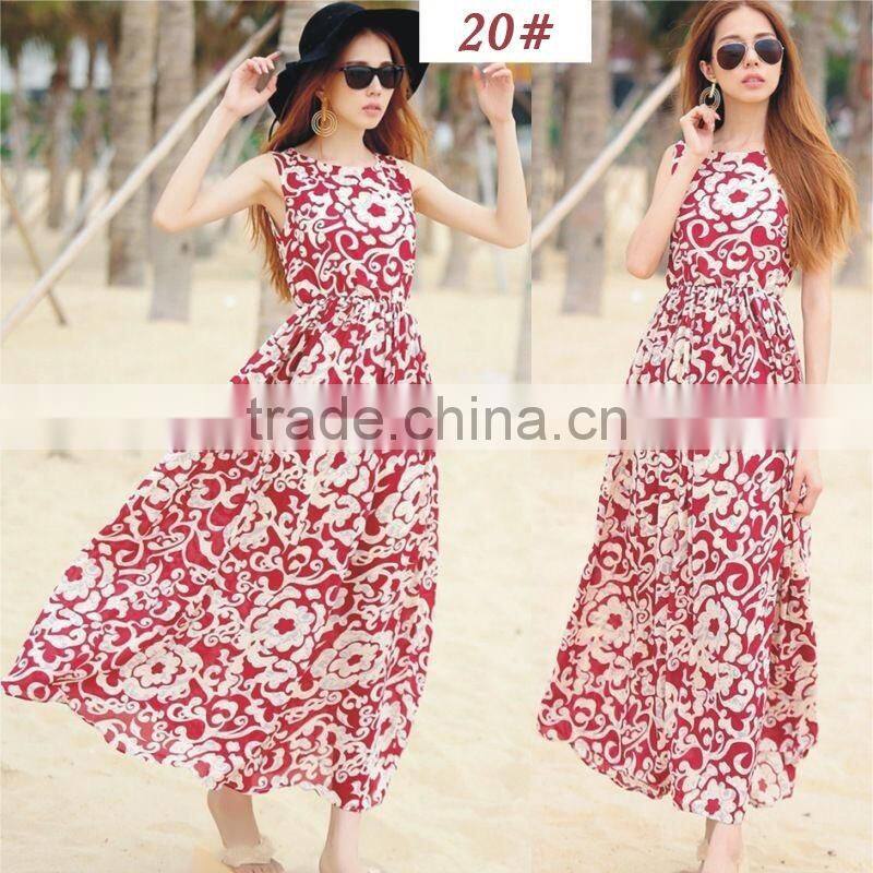 fashion Women Long Chiffon maxi Dress Summer Beach Dress