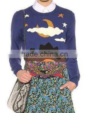 EY0877S Women pullover sweater Knitted sweater women floral Print sweater