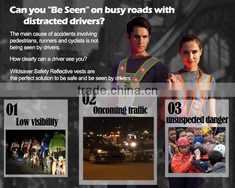 police worker hi visibility led warning lighted safety vest