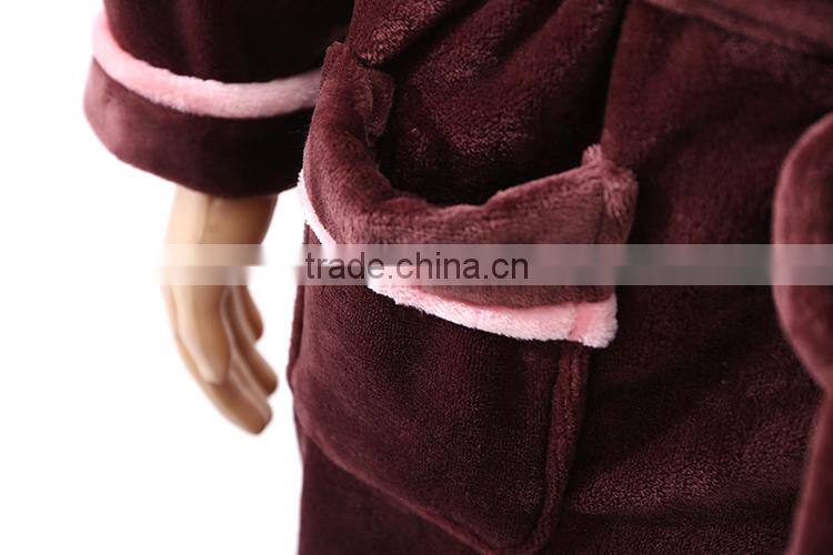 Factory Wholesale Royal Plush Flannel Fleece Bathrobe Sleepwear
