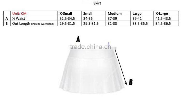 Factory price latest fashion fitness golf sports women skirts