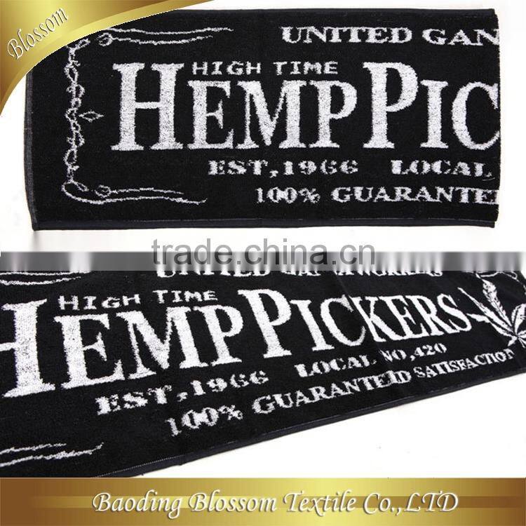 gaoyang hebei china sweat towel with letters many kinds to choice 100% cotton plain jacquard sports towel small 30*90cm