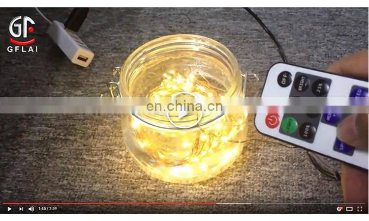 Wholesale Distributors Party Supplies 10M 33FT 100 LEDs 5V USB 12 Keys RF Remote Control White Bulb String Lights