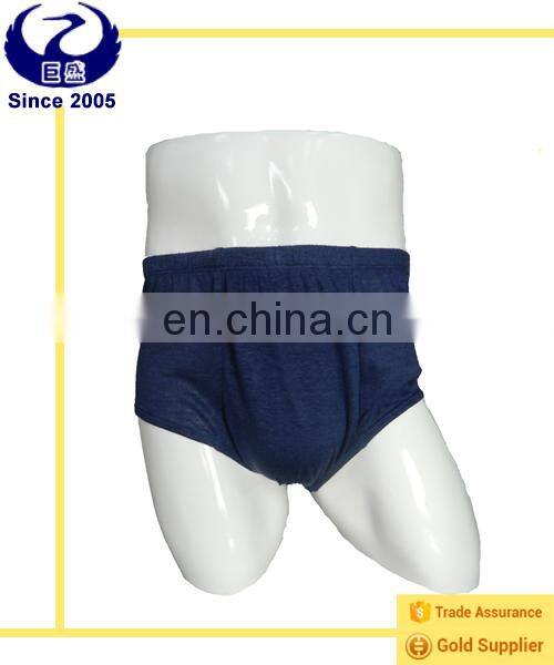 High Quality Silk Hemp Men's Dark Blue Short Underpants