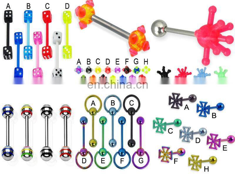 Grade 23 Solid Titanium Horse shoes Body Jewelry with Spikes Piercing