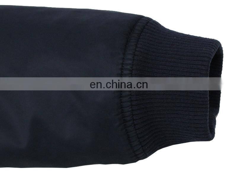 high quality Nylon Plain navy Flight bomber jacket mens