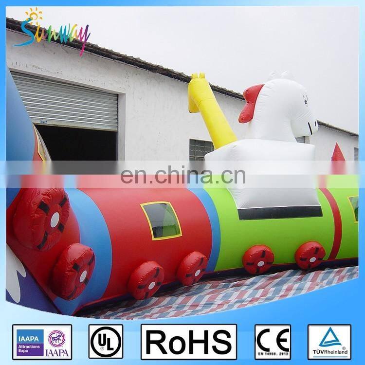 Cute Sunway Inflatable Train Tunnel Inflatable Train for Fun Caterpillar Tunnel train for Kids