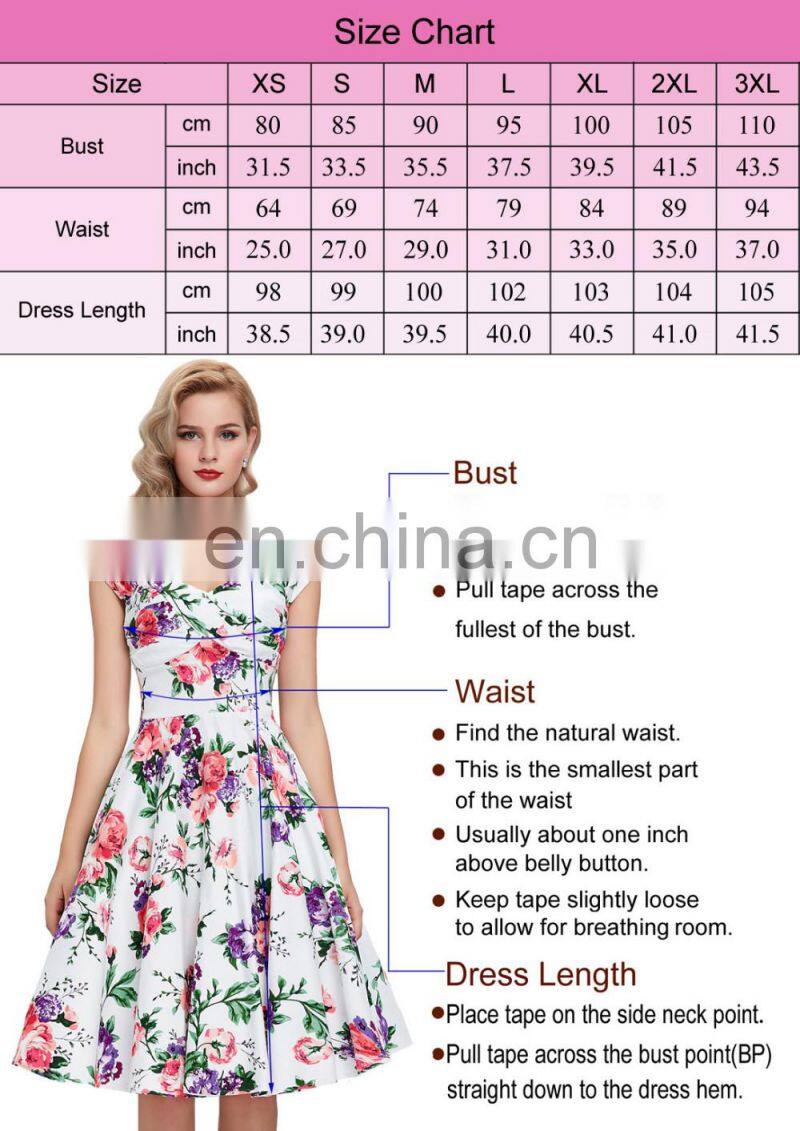 Grace Karin Many Colors Sleeveless Cotton Cheap Short 50s Retro Print Dress CL6086-17#