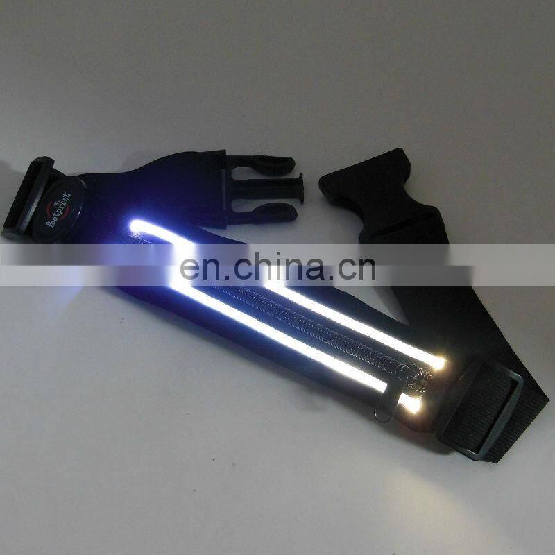 Portable running pouch belt pack LED hot sale waist led pouch belt Luminous running pouch belt in night