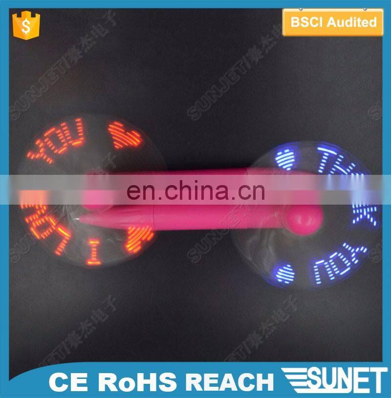 New fashion batteries changed cutom led fan pen